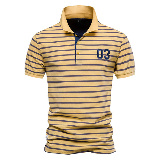 Herren Polo-Shirt mit modischem Streifenmuster und bequemem Schnitt EB