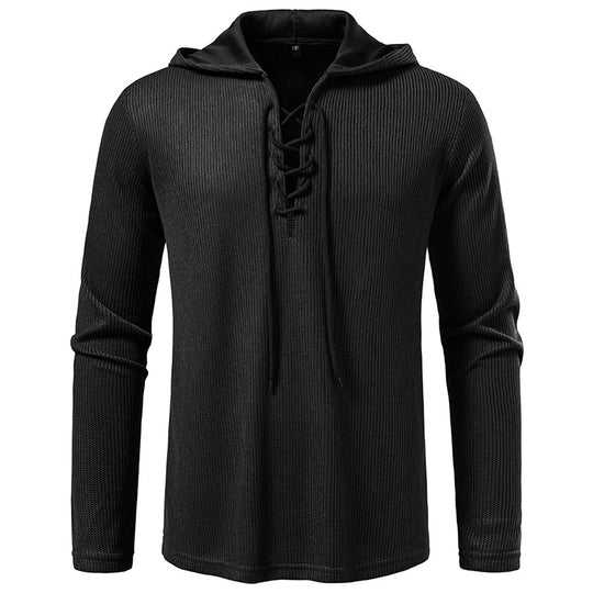 Herren Kapuzenpullover mit innovativer Schnürung und strukturiertem Design EB