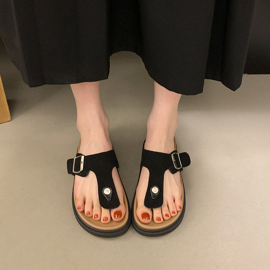 Damen Komfortable Slide-Pantoletten mit verstellbarem Riemen und weichem Fußbett EB