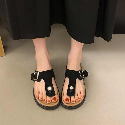 Damen Komfortable Slide-Pantoletten mit verstellbarem Riemen und weichem Fußbett EB