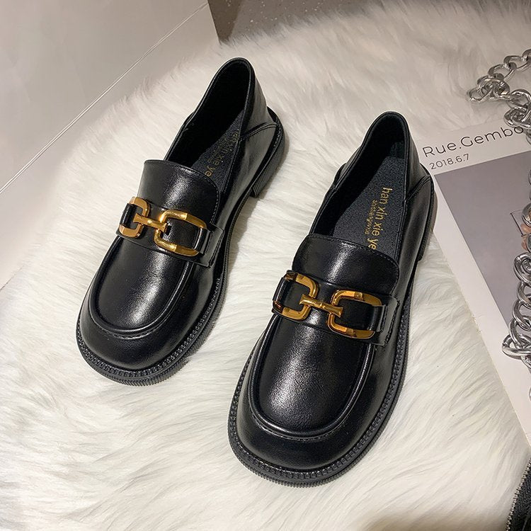 Damen elegante Mokassins mit modischem Riemen und rutschfester Sohle EB