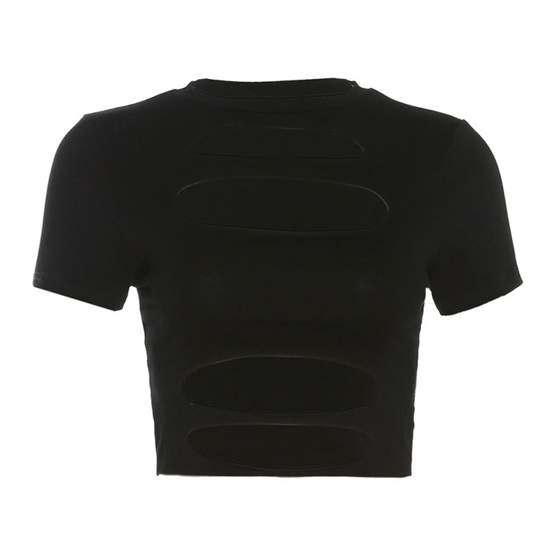 Damen cropped Oberteil mit Cut-Out-Design EB