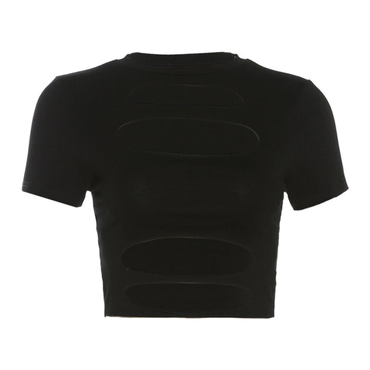 Damen cropped Oberteil mit Cut-Out-Design EB