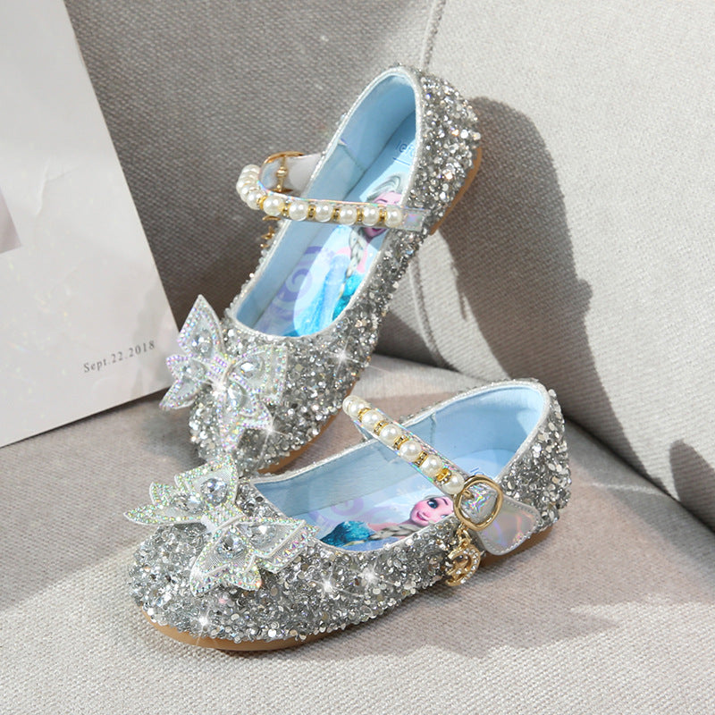 Mädchen Glitzernde Ballerinas mit Perlenakzent EB