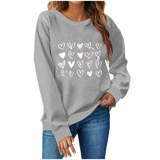 Damen Sweatshirt mit kreativem Herzdesign EB