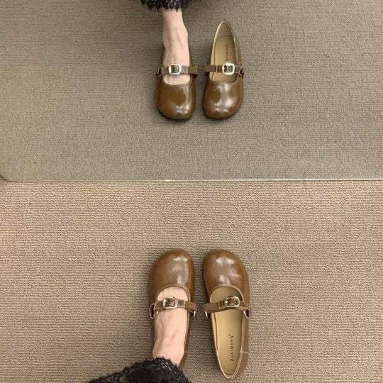 Damen elegante Ballerinas mit modischem Riemchen und komfortablem Fußbett EB