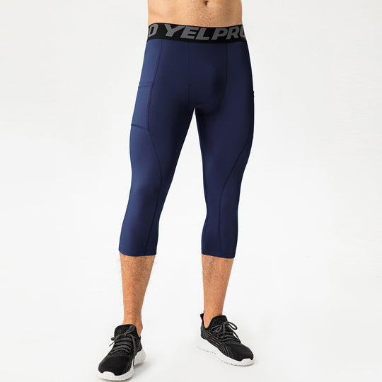 Herren Sportliche Kompressions-Leggings mit praktischen Taschen und atmungsaktiver Technologie EB