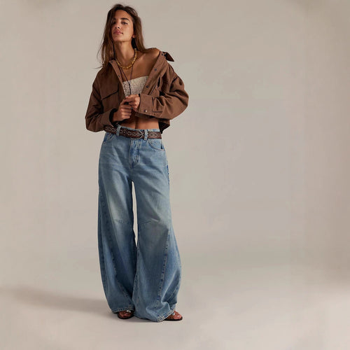Damen nan kurze Utility-Überwurfjacke mit Druckknopf-Front und aufgesetzten Pattentaschen EB