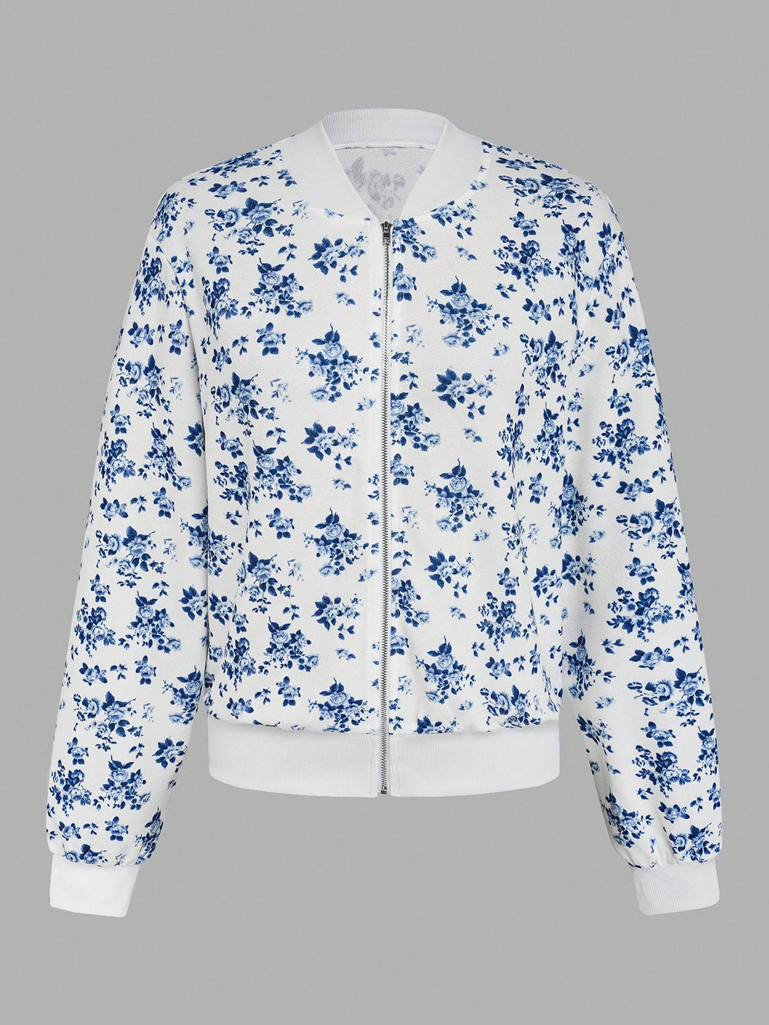 Damen elegante Bomberjacke mit floralem Design EB