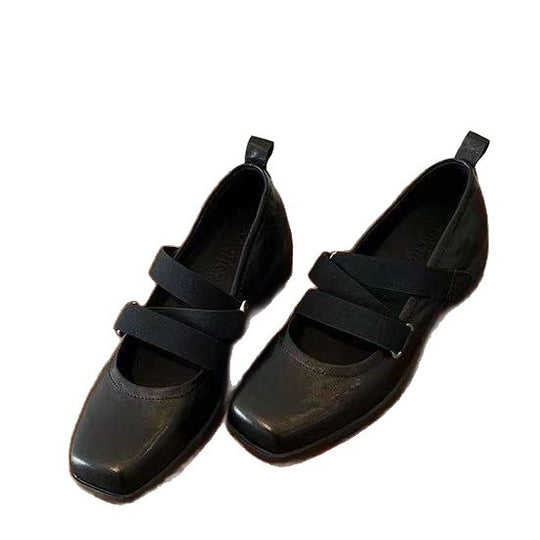 Damen elegante Ballerina-Pantoletten mit modischem Riemchen EB