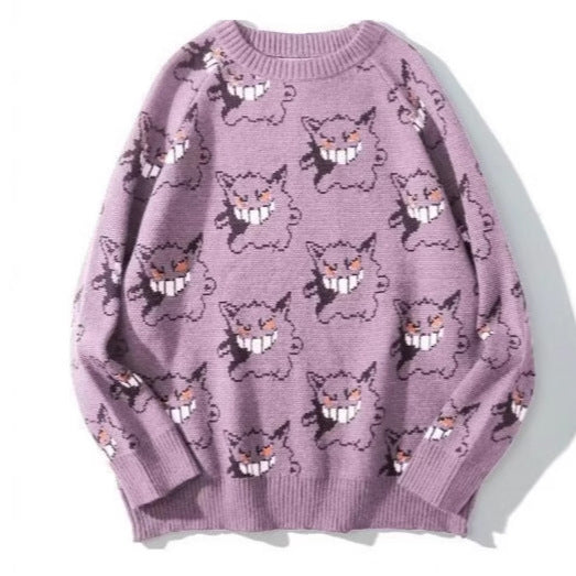 Damen Gemütlicher Pullover mit fröhlichem Grafikmuster EB