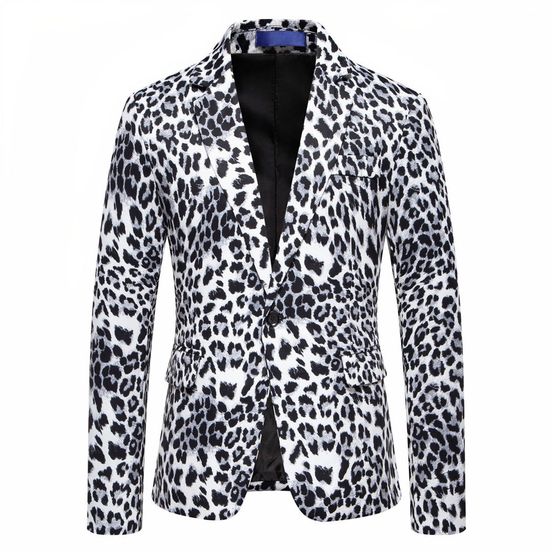 Herren stilvoller Blazer mit animalischem Muster und schmaler Passform EB