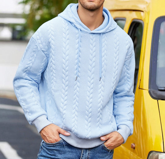 Herren nan Kapuzenpullover mit erhabenem Flechtrelief und weichem Innenfutter EB