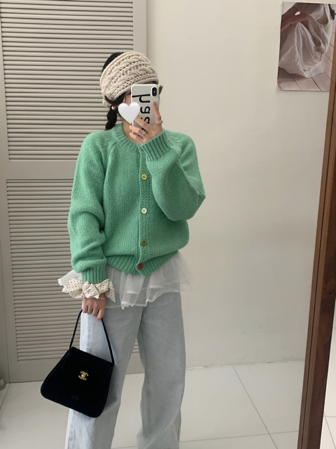 Damen Kuschelige Strickjacke mit bunten Knöpfen und lockerer Passform EB