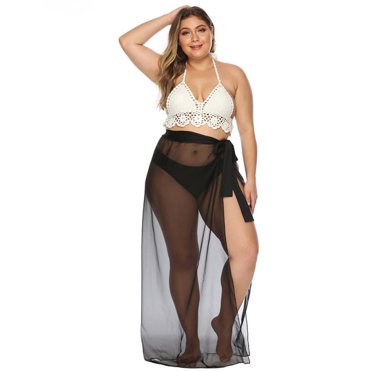Damen eleganter Strandüberwurf mit seitlichem Knoten EB