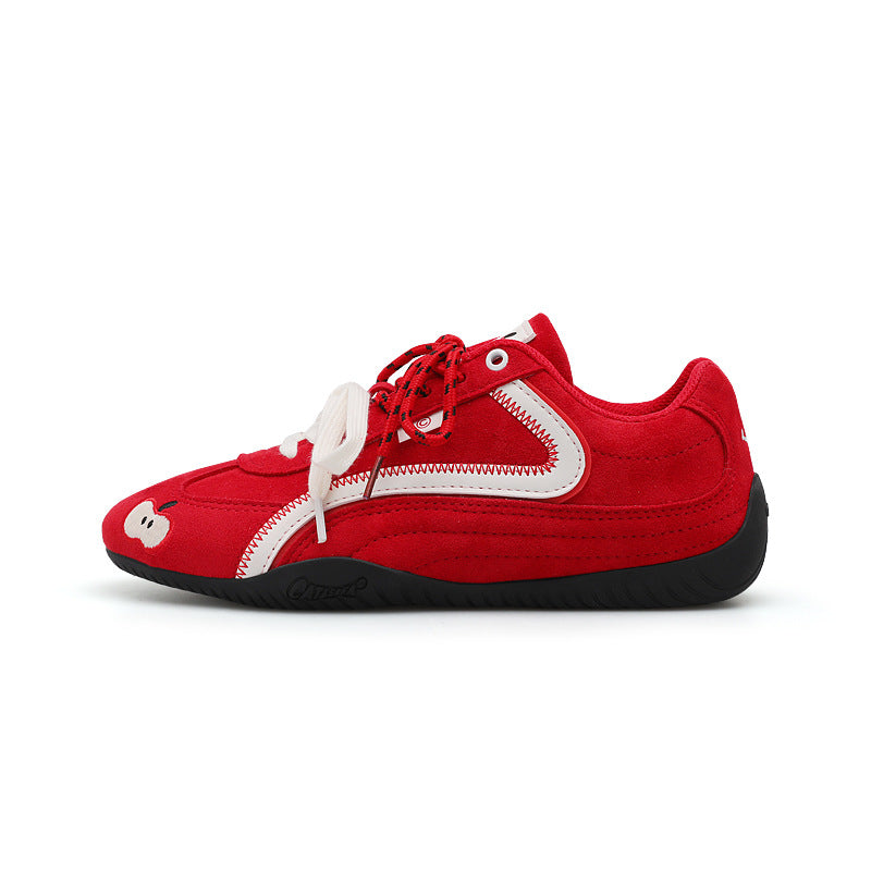 Damen bequeme Sneaker mit verspieltem Schleifendesign und atmungsaktiver Sohle EB