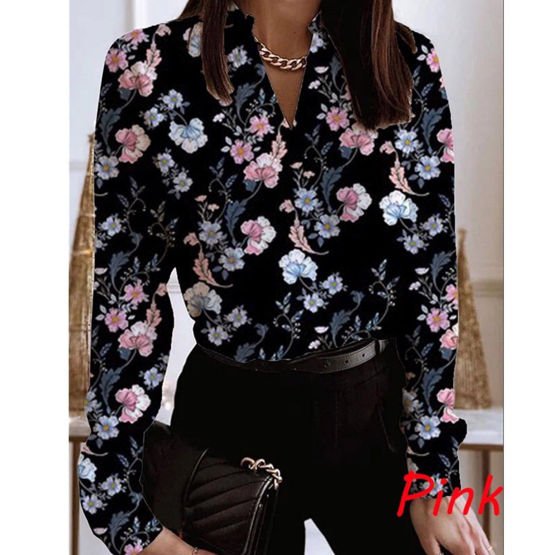 Damen Bluse mit floralem Muster und eleganter Passform EB