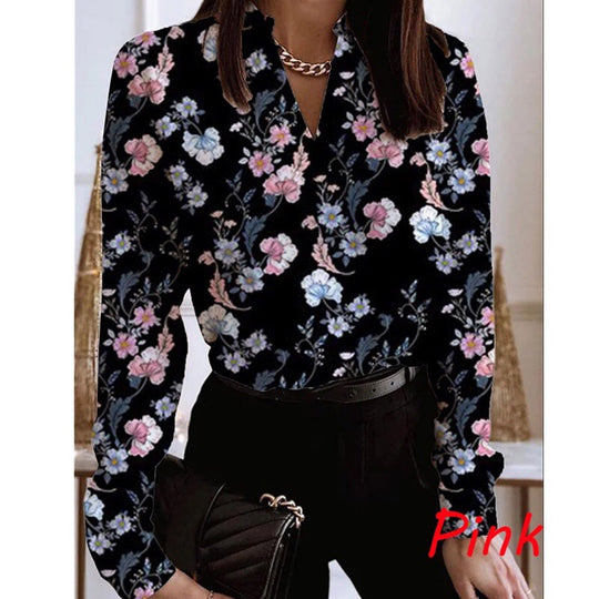 Damen Bluse mit floralem Muster und eleganter Passform EB