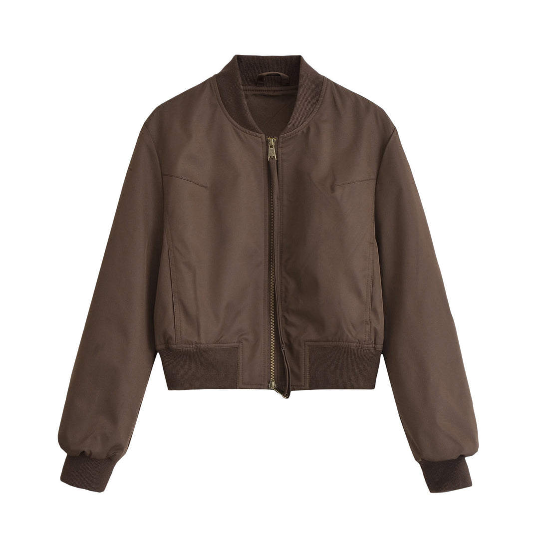 Damen modische Kurzjacke mit elastischem Bündchen EB