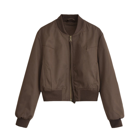 Damen modische Kurzjacke mit elastischem Bündchen EB
