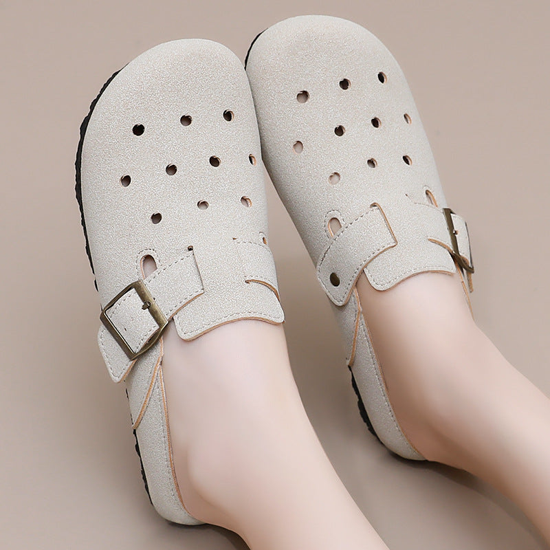 Damen Bequeme Clogs mit verstellbarem Riemen und Belüftungsöffnungen EB