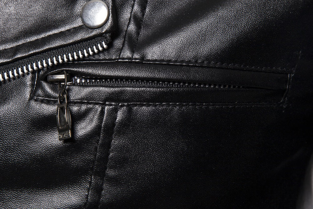 Herren moderne Bikerjacke mit asymmetrischem Reißverschluss und optik EB