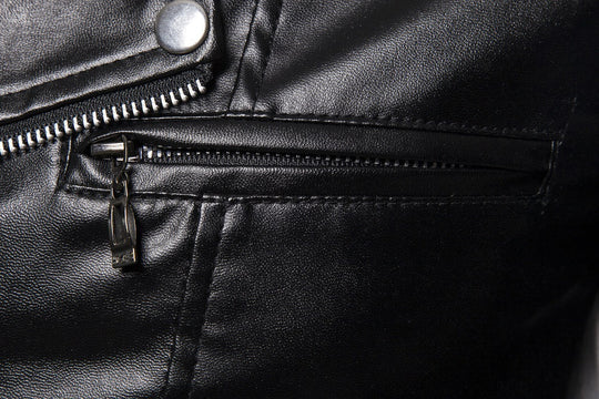Herren moderne Bikerjacke mit asymmetrischem Reißverschluss und optik EB