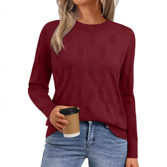 Damen Strickpullover mit strukturiertem Muster und lässigem Schnitt EB