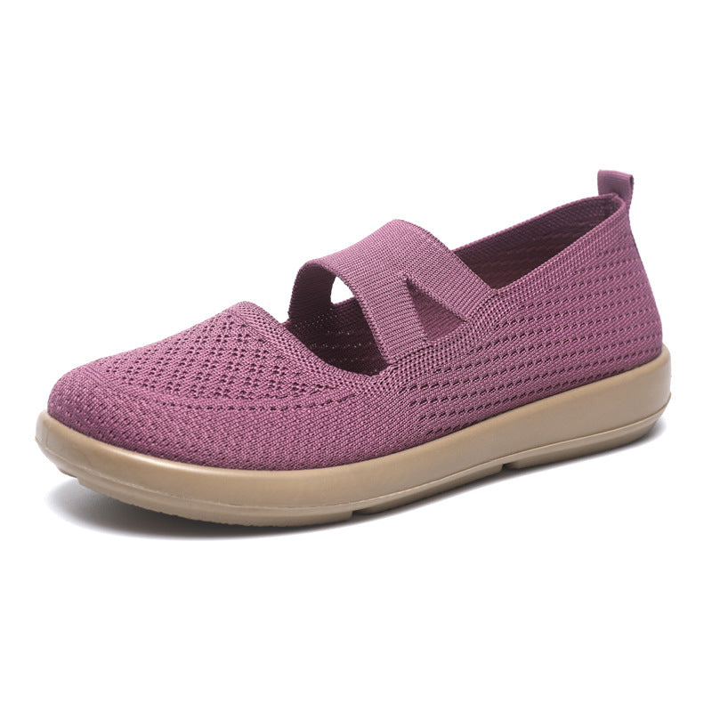 Damen leichte und atmungsaktive Ballerinas mit flexiblem Obermaterial EB