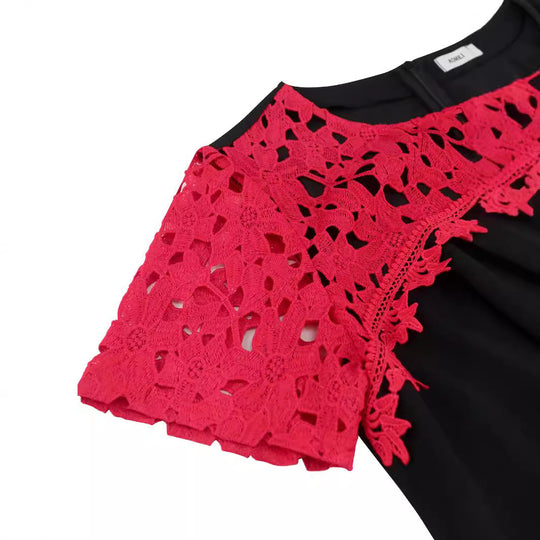 Damen Elegantes Kleid mit Spitzenakzenten und Figurbetontem Schnitt EB