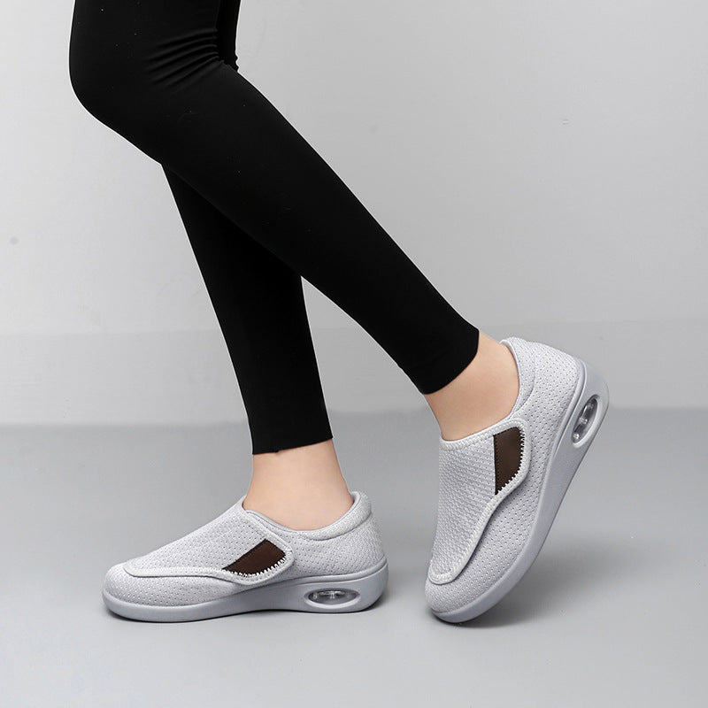Damen Bequeme Slip-On Fitnessschuhe mit atmungsaktivem Mesh-Obermaterial EB