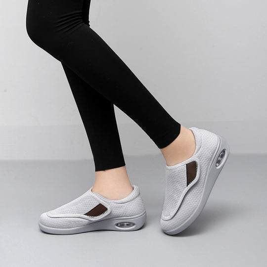 Damen Bequeme Slip-On Fitnessschuhe mit atmungsaktivem Mesh-Obermaterial EB