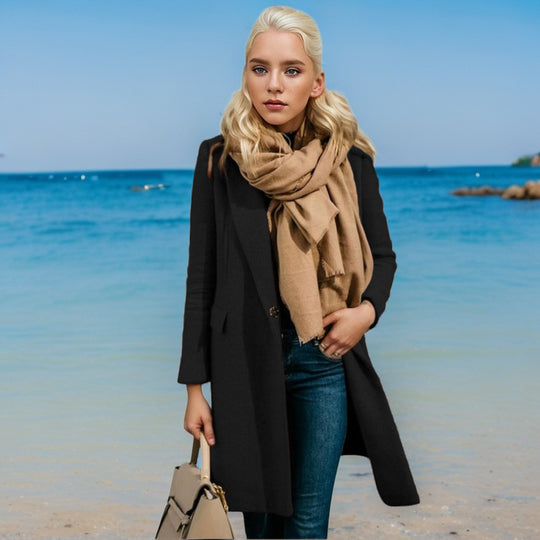 Damen Eleganter Trenchcoat mit Doppelknopfleiste und hochwertigem Material EB