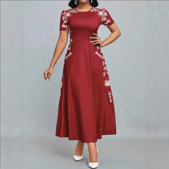 Damen Elegantes Maxikleid mit floralen Stickereien EB
