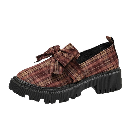 Damen Komfortable Slip-On Loafers mit dekorativer Schleifenapplikation und robustem Profil EB