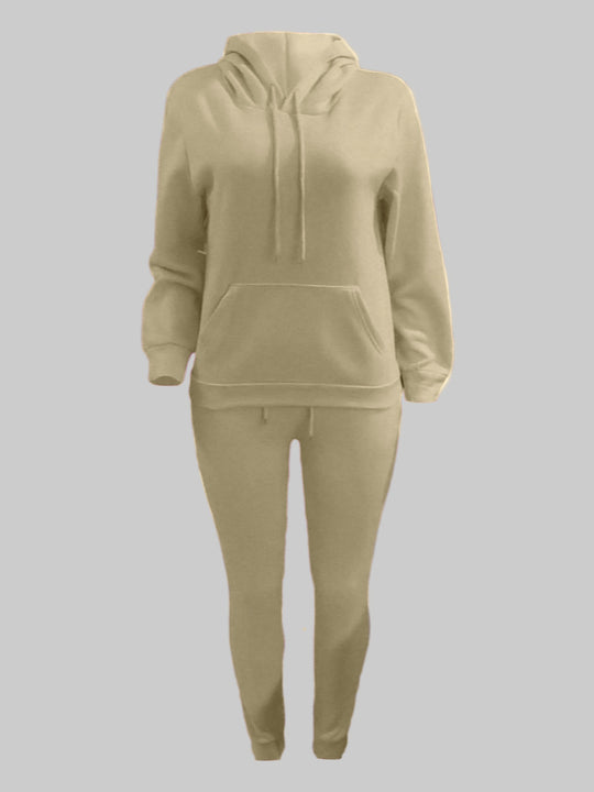 Herren nan sportliches Jogginganzug-Set mit Kapuzenpullover Kängurutasche und schmal zulaufender Jogginghose EB