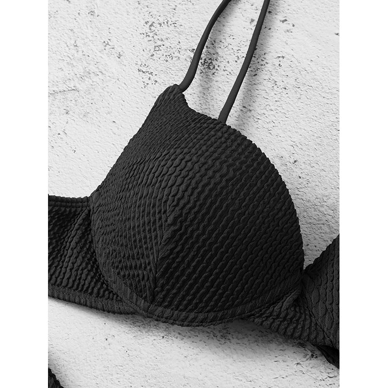 Damen Bikini-Set mit tiefem V-Ausschnitt und gepolstertem Bustier EB