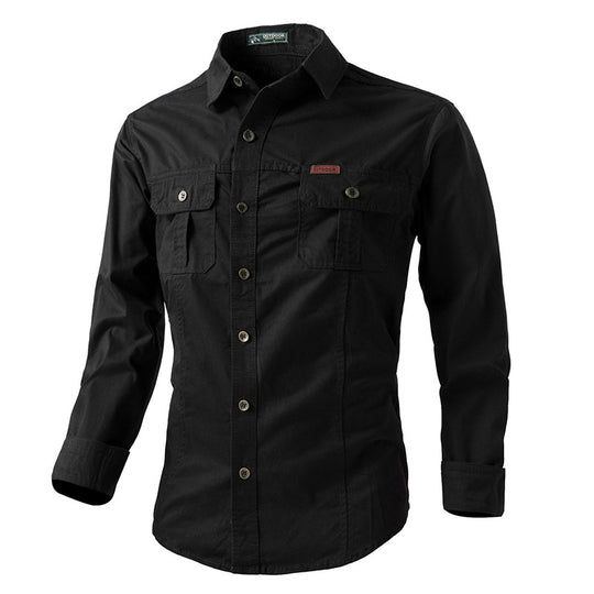 Herren nan leichte Overshirt-Jacke mit Klappbrusttaschen und klassischem Hemdkragen EB