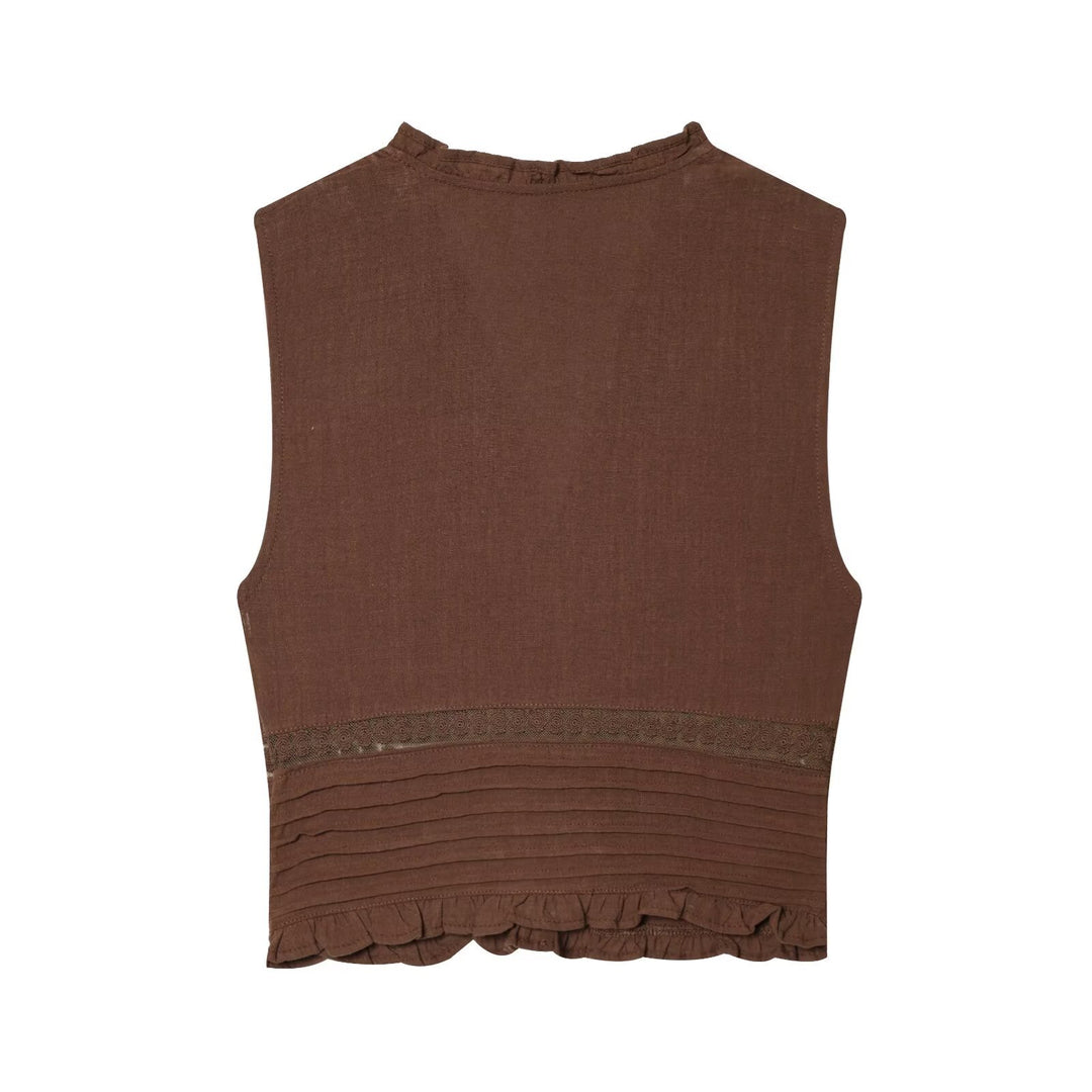 Damen Blusenshirt mit feiner Drapierung und dekorativen Knopfdetails EB