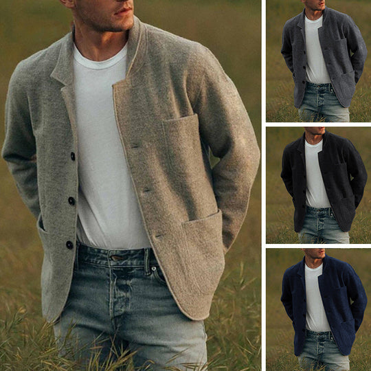 Herren Cardigan-Jacke mit praktischen Taschen und modernem Schnitt EB