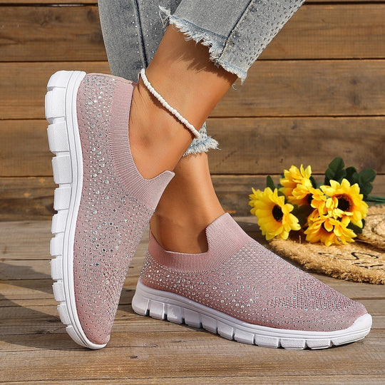 Damen Elegante und funkelnde Slip-On Sneakers EB