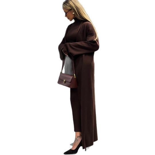 Damen Strick Kleid mit Longcardigan EB