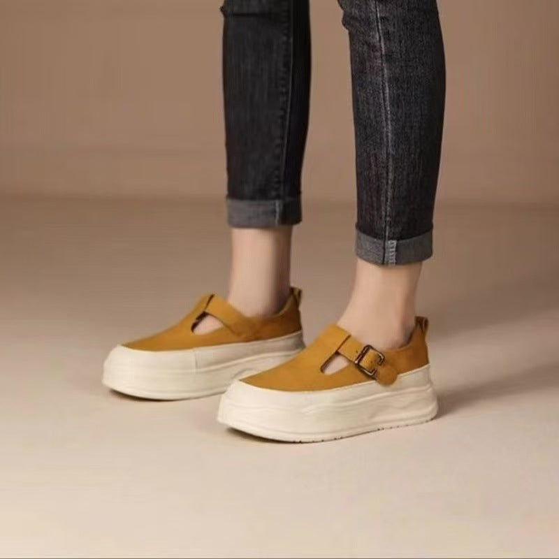 Damen Plateausneaker mit modischem Riemchen und atmungsaktiver Textiloberfläche EB