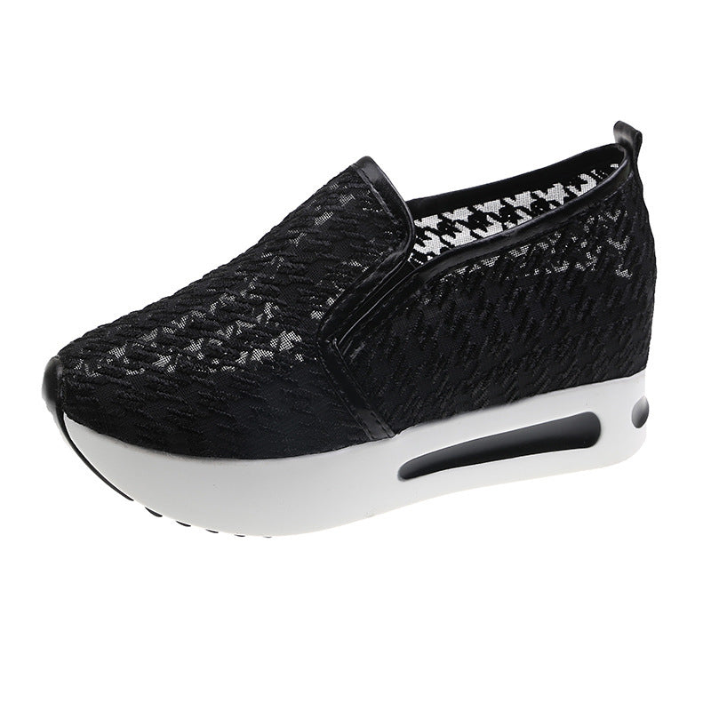 Damen Mode-Sneaker mit innovativem Slip-On Design und hochgezogenem Absatz EB