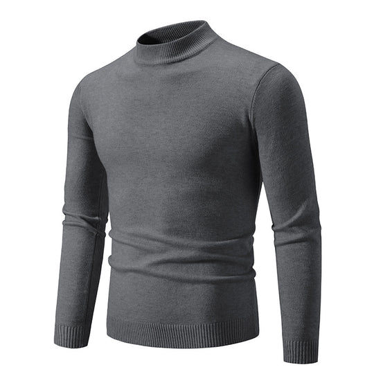 Herren Feinstrickpullover mit hohem Kragen und elastischen Bündchen EB