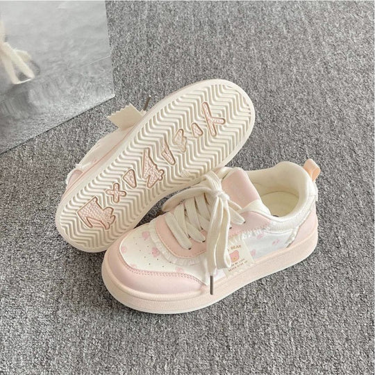 Damen Sportliche Sneaker mit niedlichem Tiermotiv und elastischen Schnürsenkeln EB