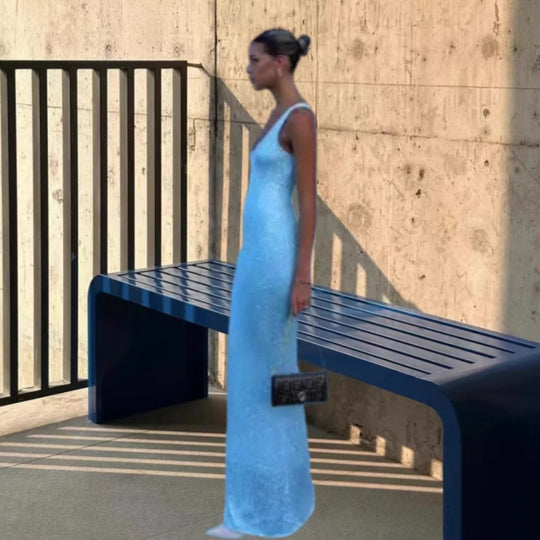 Damen Abendkleid im eleganten A-Linien Schnitt mit zartem Spitzenbesatz Heidi-Mode