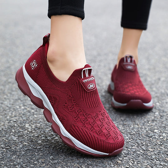 Damen Atmungsaktive Slip-On Spazier-Sneaker mit flexibler Sohle EB
