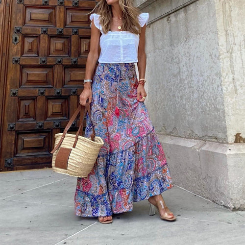 Damen Maxikleid mit fröhlichem Muster EB