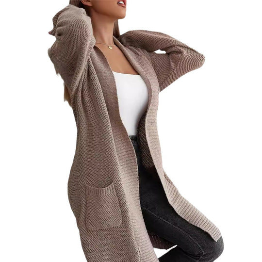 Damen Strickjacke mit offener Vorderseite und lässigem Schnitt EB